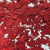 Red Bows Shape Glitter - Red Glitter